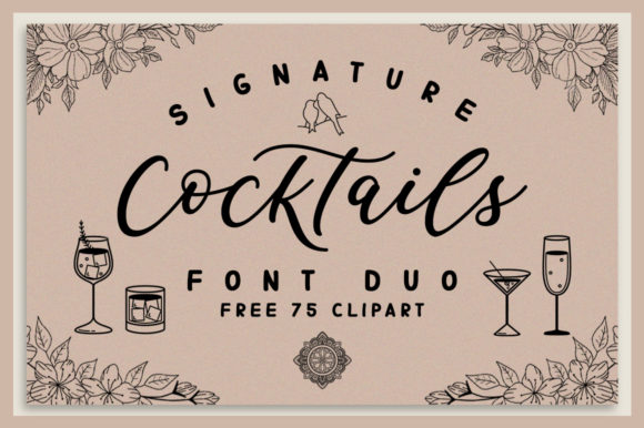 Signature Cocktails Duo Font for Editorial Design